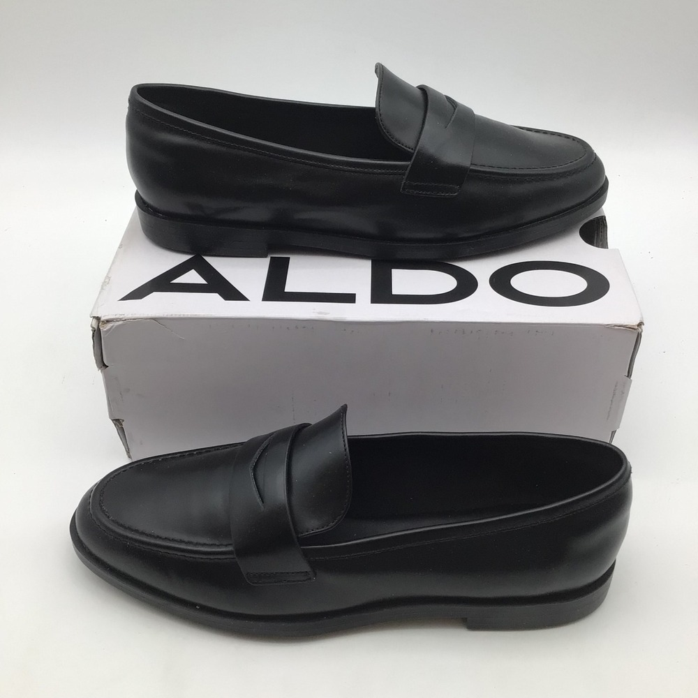Aldo Adaladar 001 Black Leather Penny Loafers Pillow Walk Womens Size 8 NEW